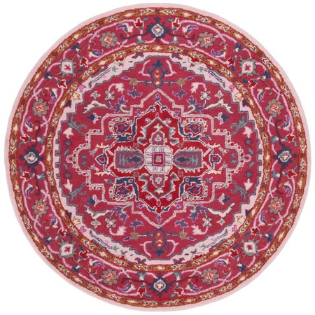 Safavieh 5 x 5 ft. Bellagio Hand Tufted Round Area Rug; Red & Pink BLG546A-5R